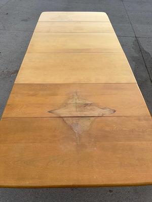 Haywood Wakefield Drop leaf table with leaves, there is damage