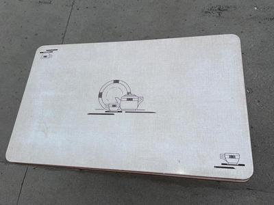 Vintage metal table with a drawer and pull out leaves