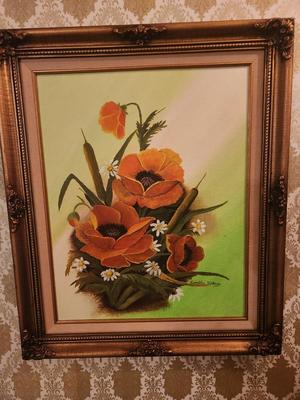 Orange Floral Painting
