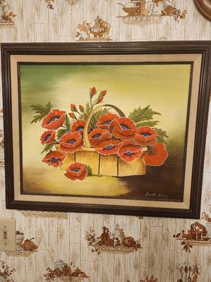 Red and Purple Flower Painting