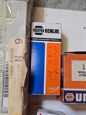 Lot of Vintage Auto Parts – Spark Plug Wires, Fuel Pump, Caliper Kit, Distributor Caps & More Many marked for 260 Z