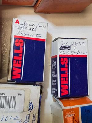 Lot of Vintage Auto Parts – Spark Plug Wires, Fuel Pump, Caliper Kit, Distributor Caps & More Many marked for 260 Z