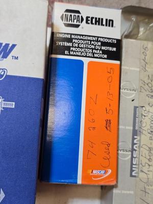 Lot of Vintage Auto Parts – Spark Plug Wires, Fuel Pump, Caliper Kit, Distributor Caps & More Many marked for 260 Z