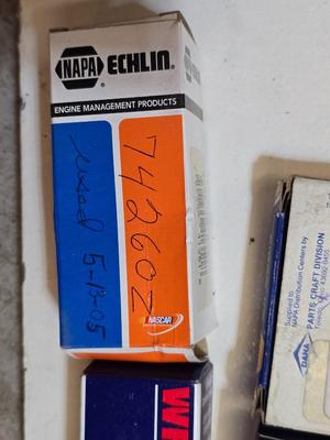 Lot of Vintage Auto Parts – Spark Plug Wires, Fuel Pump, Caliper Kit, Distributor Caps & More Many marked for 260 Z