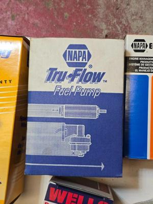 Lot of Vintage Auto Parts – Spark Plug Wires, Fuel Pump, Caliper Kit, Distributor Caps & More Many marked for 260 Z