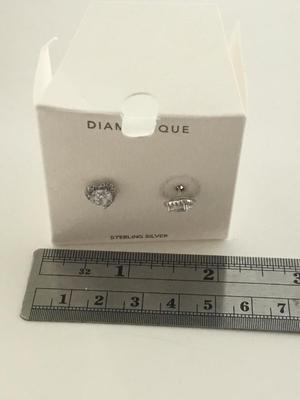 Diamondique Sterling silver heart stud earrings