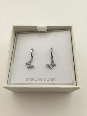 Gold cake Sterling silver butterfly earrings