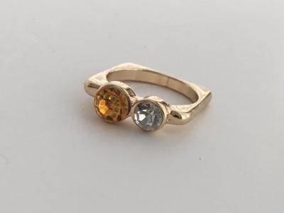 Gold tone square ring
