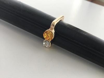 Gold tone square ring