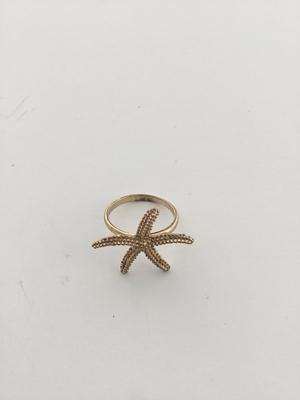 Gold tone unmarked starfish ring