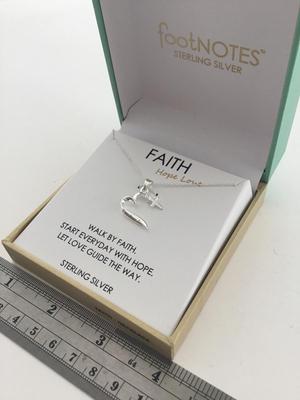 Sterling silver walk by faith silver necklace