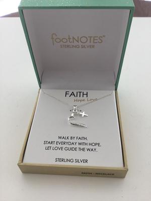 Sterling silver walk by faith silver necklace