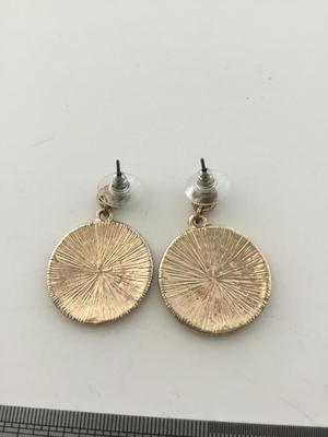 Gold tone round rhinestone earrings