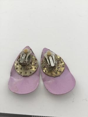 Purple clip on vintage earrings