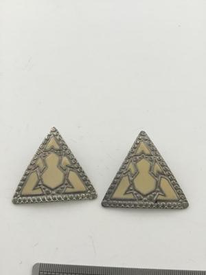 Silver tone triangle fashion earrings