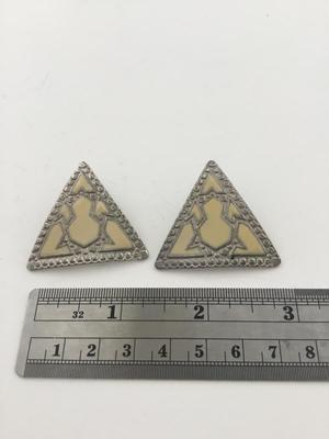 Silver tone triangle fashion earrings