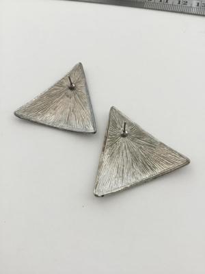 Silver tone triangle fashion earrings