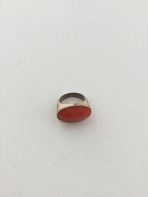 Gold tone orange center unmarked ring