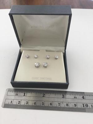 Sterling silver cubic zirconia stud earrings