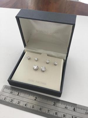 Sterling silver cubic zirconia stud earrings