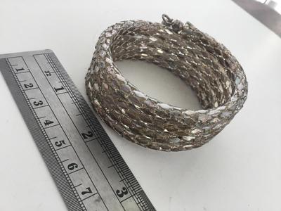 Silver tone unmarked wire mesh type bracelet
