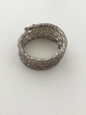 Silver tone unmarked wire mesh type bracelet