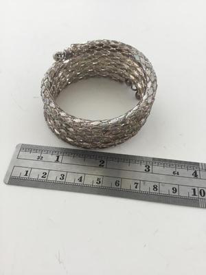 Silver tone unmarked wire mesh type bracelet