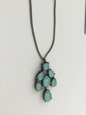 Long gold tone bronze tone fashion necklace