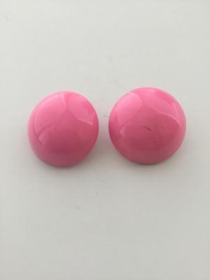 Vintage pink round clip on earrings
