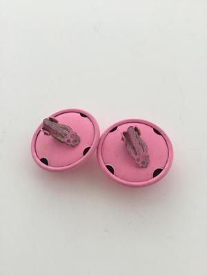 Vintage pink round clip on earrings