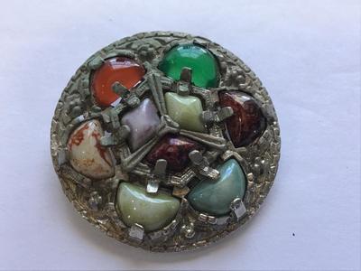 Vintage Celtic Brooch Semi Precious