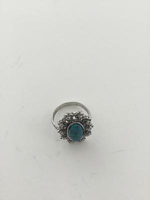 Marked silver tone fashion ring