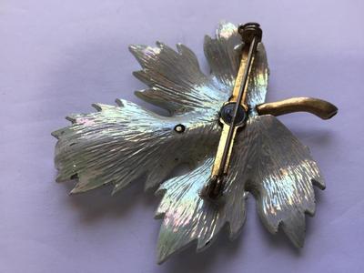 Iradescent Maple Leaf Brooch