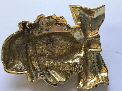 Gold Tone Clown Brooch