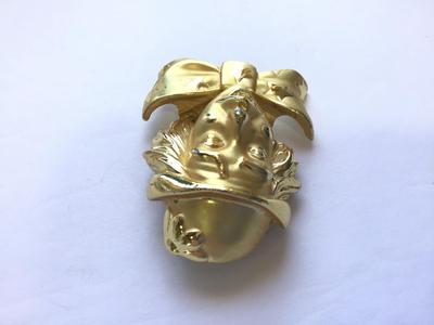 Gold Tone Clown Brooch