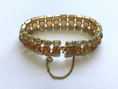 Vintage Bracelet Safety Chain rhinestone