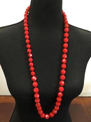 Vintage Cherry red Disco Ball Necklace