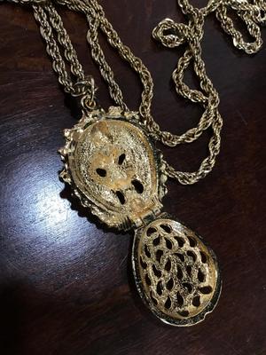 Locket Gold Tone Dragon