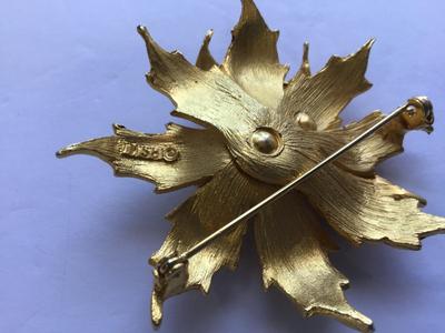 BSK Rhinestone Golden Vintage Brooch