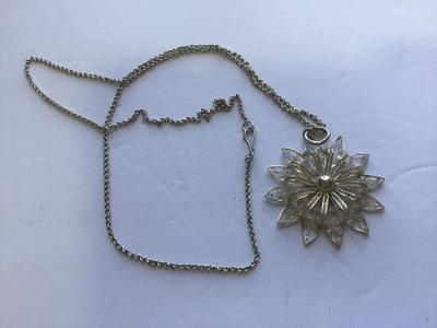 Silver Tone Filagree Necklace