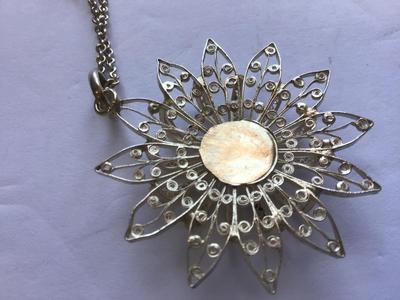 Silver Tone Filagree Necklace