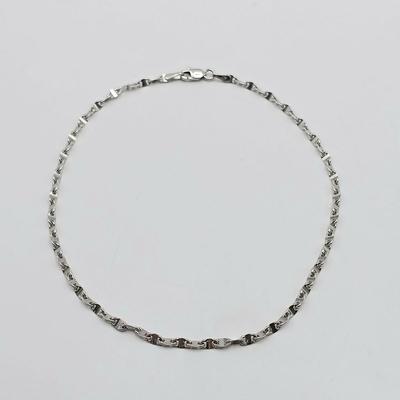 LOT 311: White Gold Stamped AU Ankle Bracelet 14KT, 9.5", TW 3.g