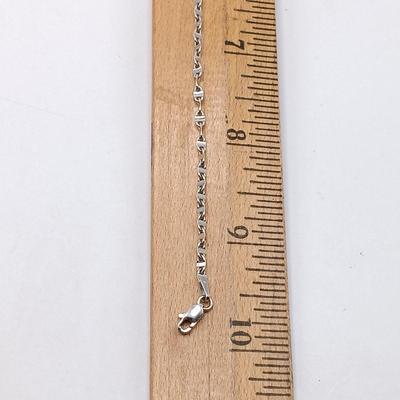 LOT 311: White Gold Stamped AU Ankle Bracelet 14KT, 9.5", TW 3.g