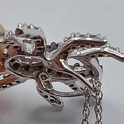 LOT 309: Silver-Tone Cat and Spider Rhinestone Necklaces
