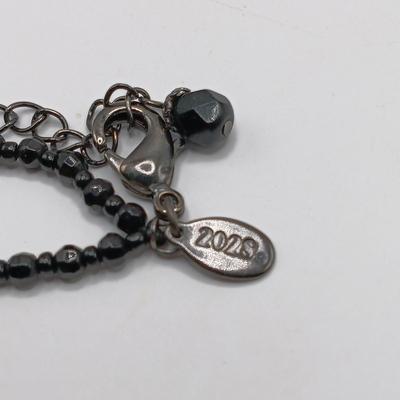 LOT 306: Vintage Multi-Strand Silver-Tone Chain Necklace and Earrings with 2028 Brand Black Bead Necklace and Earrings