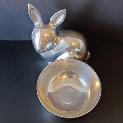 LOT 266: Easter Collection - TY Beanie Babies, Tree with Ornaments, Hand Blown Glass Ball, Metal Rabbit Dish & More