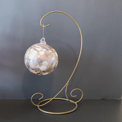 LOT 266: Easter Collection - TY Beanie Babies, Tree with Ornaments, Hand Blown Glass Ball, Metal Rabbit Dish & More