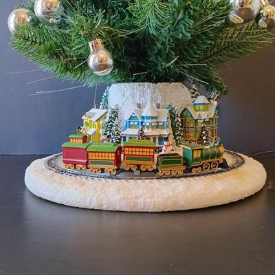 LOT 264: Bradford Exchange Thomas Kinkade Holiday Sparkle Fiber Optic Table Top Tree