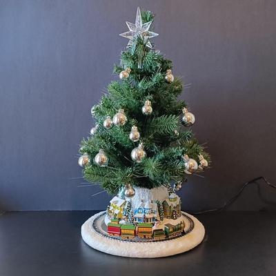 LOT 264: Bradford Exchange Thomas Kinkade Holiday Sparkle Fiber Optic Table Top Tree
