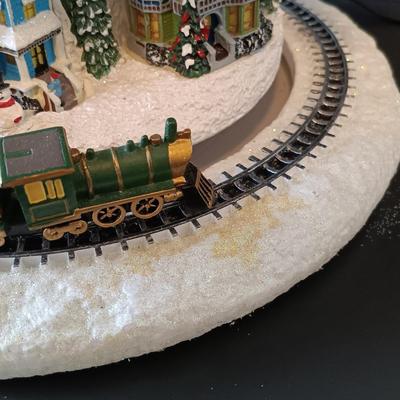 LOT 264: Bradford Exchange Thomas Kinkade Holiday Sparkle Fiber Optic Table Top Tree